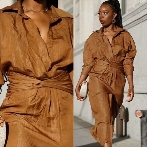 LONG DRAPED DRESS - Picture 5 of 9